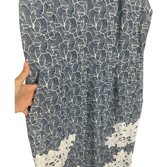 Alberto Makali Lace Trim Midi Dress Set Blue White Mother of The Bride Size 12/L - Picture 9 of 16